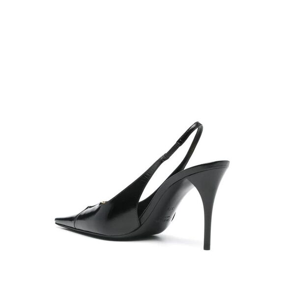 SAINT LAURENT Slingback Pointed-Toe Heels Women BLACK Pumps - Picture 3 of 5